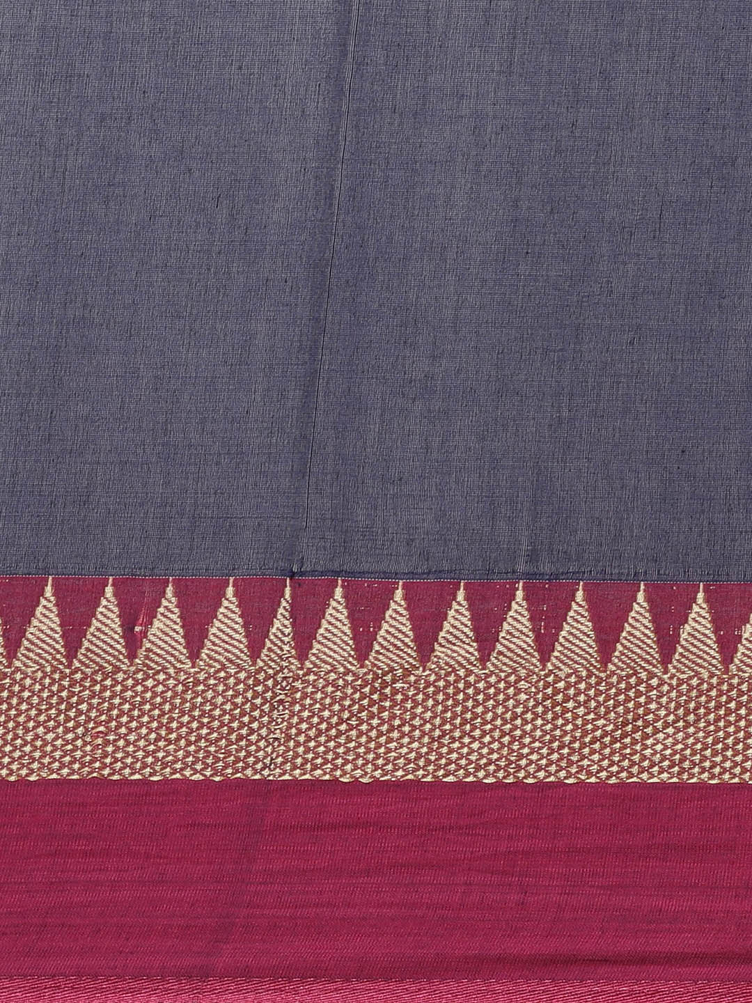 Laa Calcutta Navy Blue & Purple Cotton handloom saree