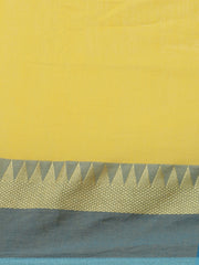 Laa Calcutta Yellow & Blue   cotton Handloom  saree