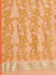 Orange  & Golden  Cotton Jamdani Saree