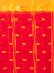 Red & Orange pure cotton taant saree