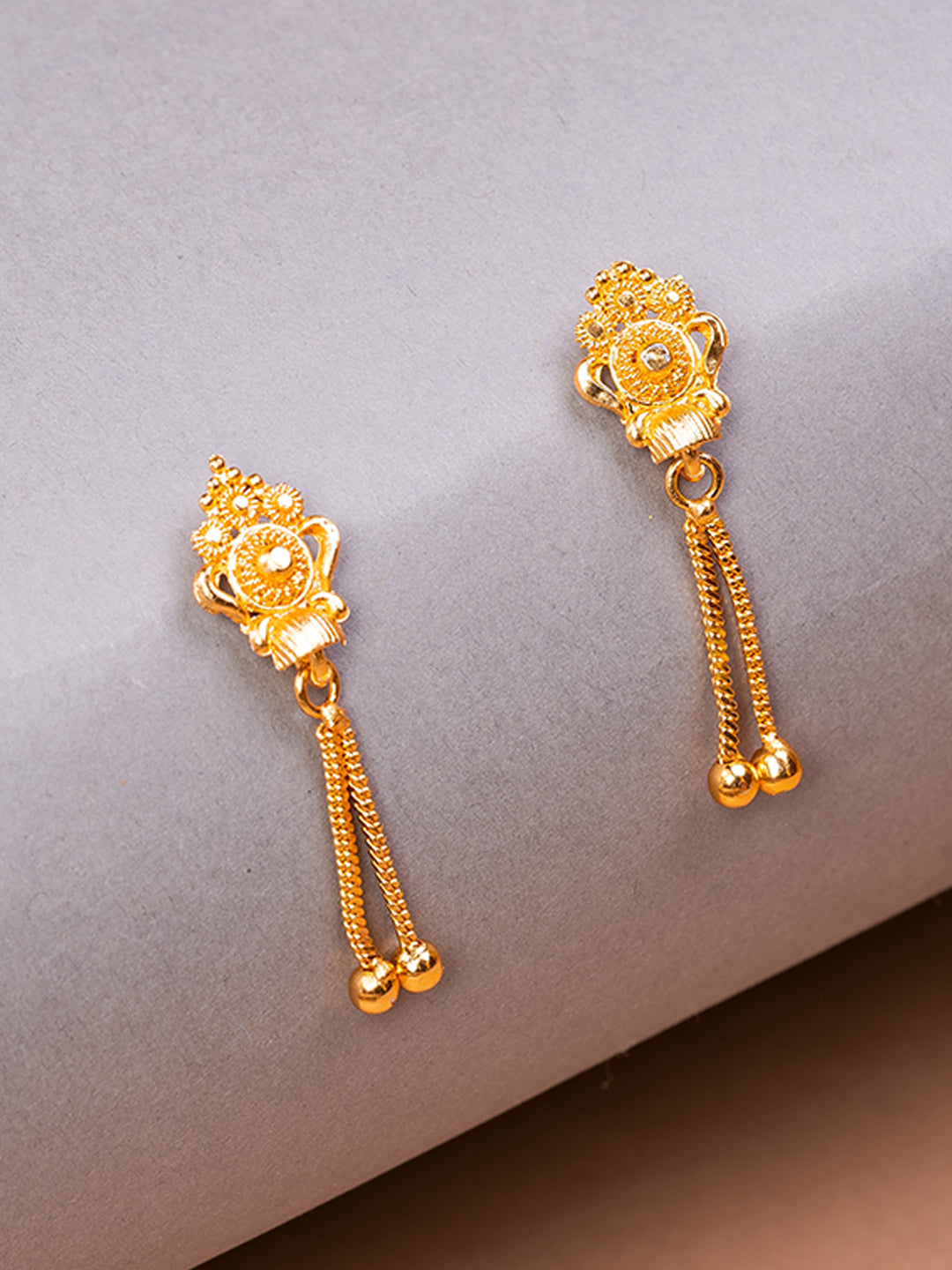 Golden Filigree gold plated Earrings.