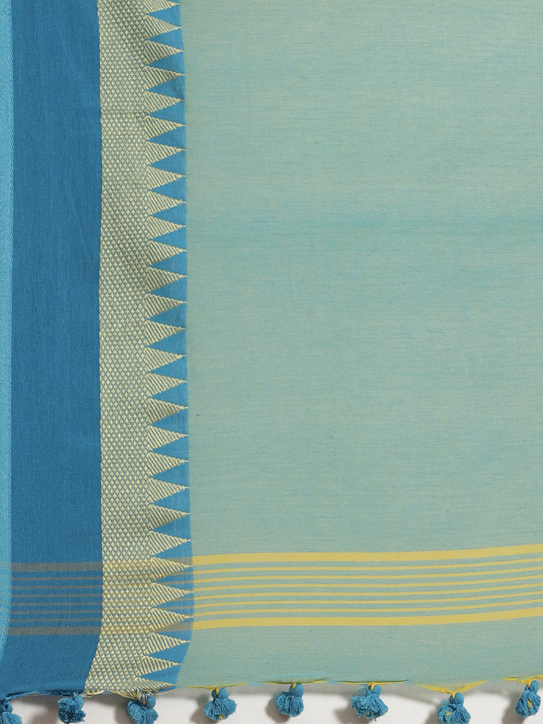 Laa Calcutta Yellow & Blue   cotton Handloom  saree