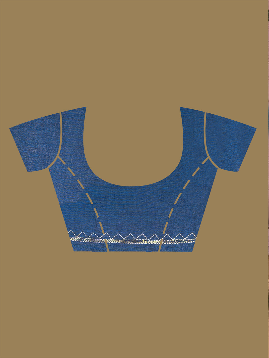 Laa Calcutta Navy Blue & Multi Pure cotton hand stitch handloom saree for women