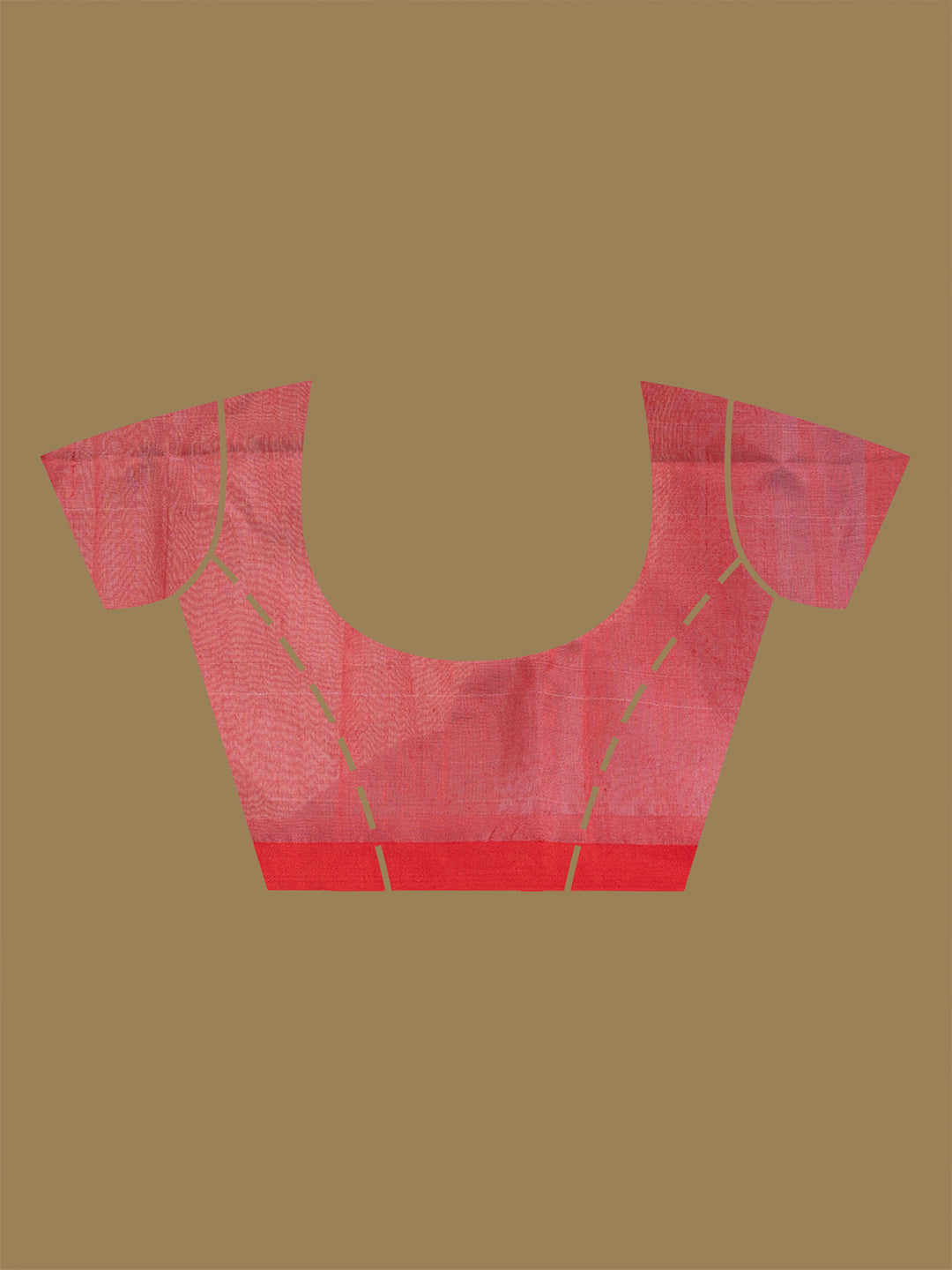 Laa Calcutta White & Red cotton silk woven temple design handloom saree for women