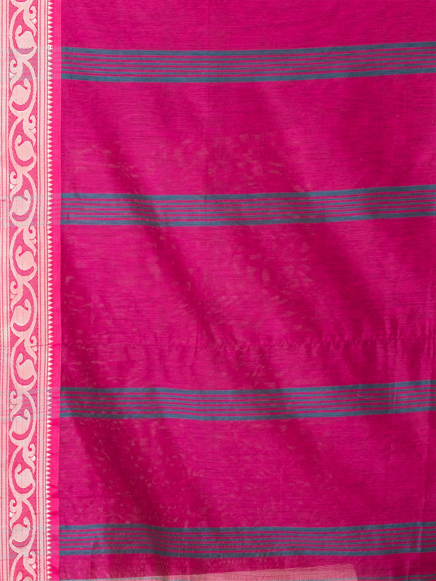 Magenta & Pink silk cotton solid handloom saree