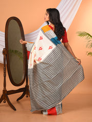 Off White & Multi Bhagalpuri silk saree