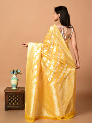 Laa Calcutta Yellow & Gold Organza silk banarasi saree