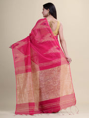 Pink  & Golden  Handloom  saree