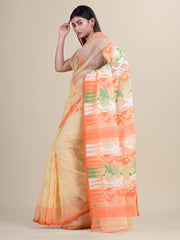 Yellow & Multi Cotton Jamdani Saree