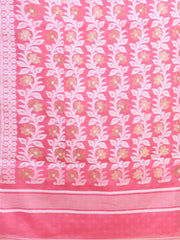 White & Pink Cotton Jamdani Saree