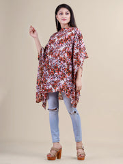 White & Red floral print kaftan