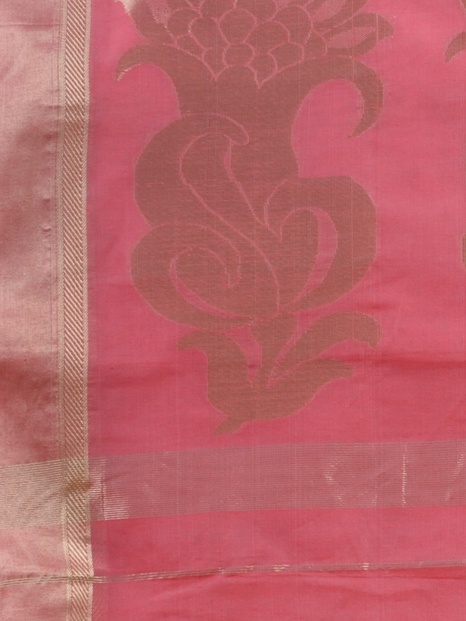 Pink  & Golden Silk  Handloom  saree