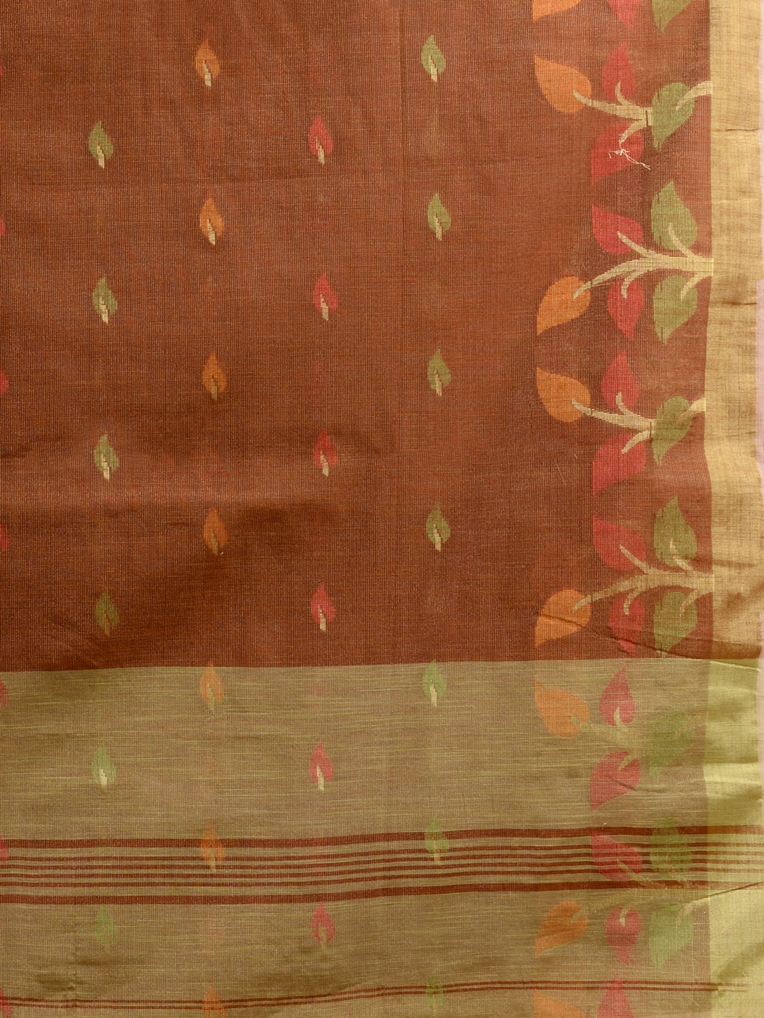 Golden & Brown Tissue Silk Handloom Saree