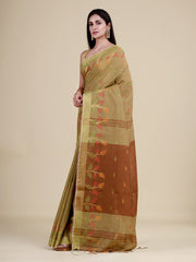 Golden & Brown Tissue Silk Handloom Saree