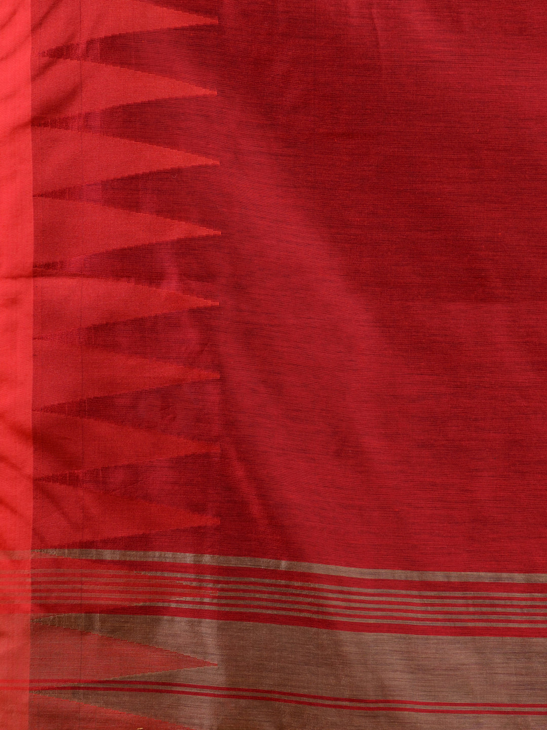 Golden & Red cotton handloom saree