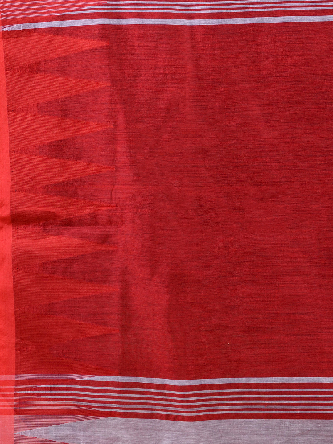 Silver & Red cotton handloom saree