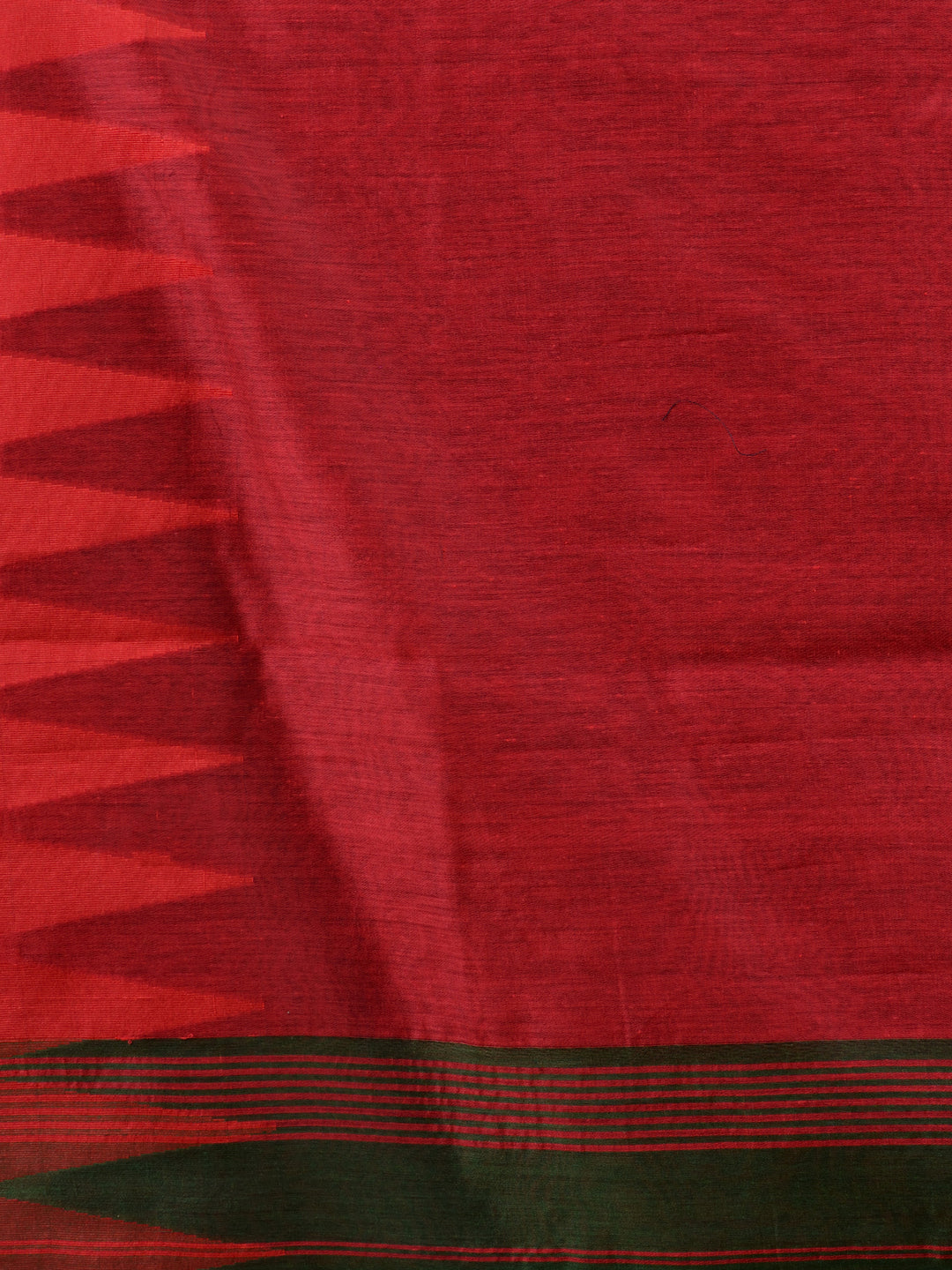 Green & Red cotton handloom saree