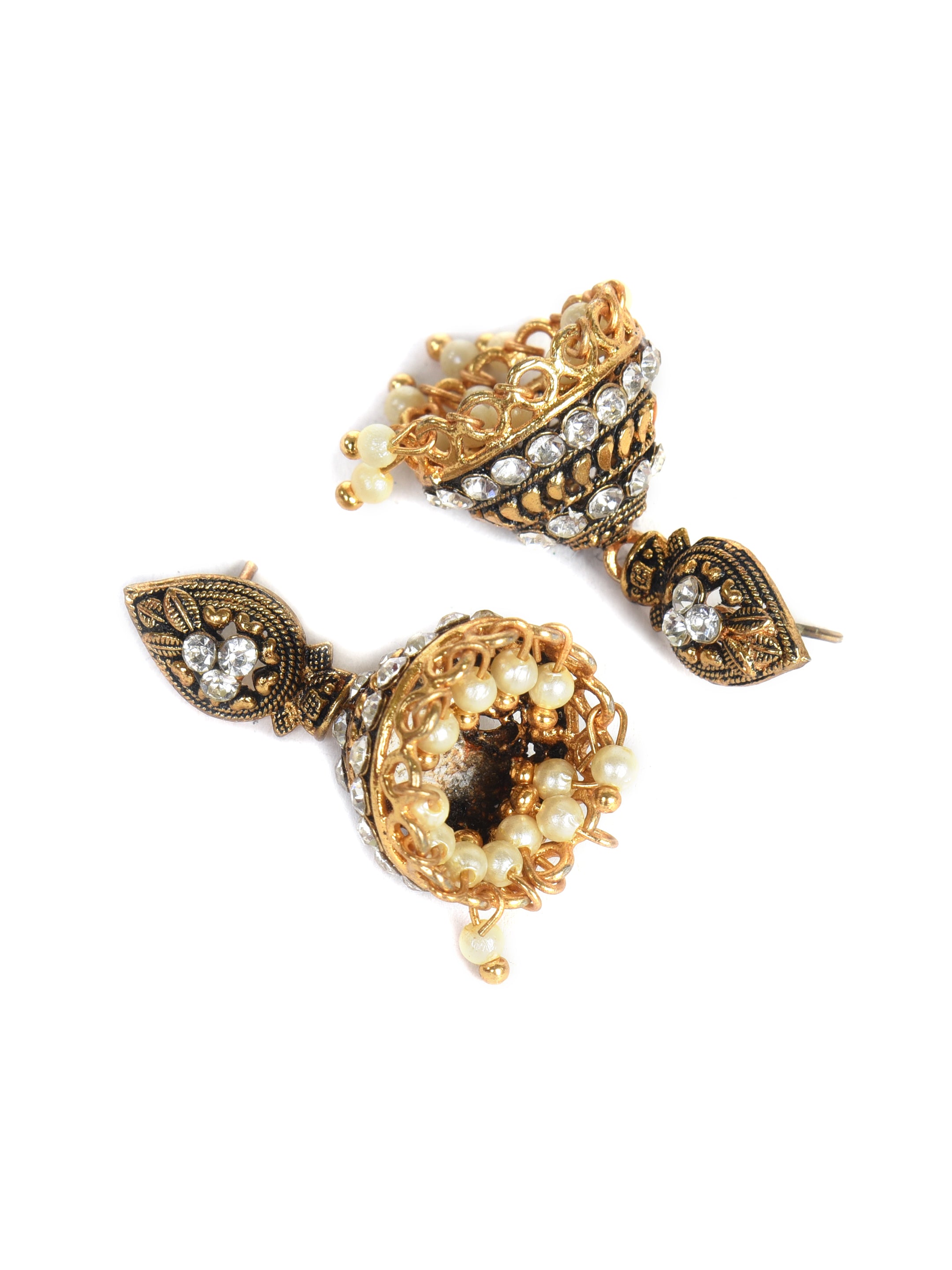 Gold-Plated Teardrop Shaped Jhumkas