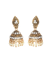 Gold-Plated Teardrop Shaped Jhumkas