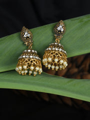 Gold-Plated Teardrop Shaped Jhumkas