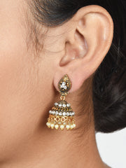 Gold-Plated Teardrop Shaped Jhumkas